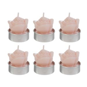 SET 6 PZ T-LIGHT CANDELA LIGHT PINK 3x4CM