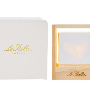 LAMPADA CUBO VETRO CUORE USB 10,5×4,5×12 CM. C/ASTUCCIO