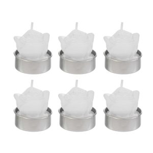 SET 6 PZ T-LIGHT CANDELA WHITE 3x4CM