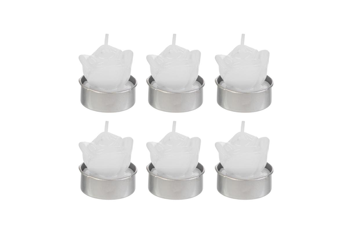 SET 6 PZ T-LIGHT CANDELA WHITE 3x4CM - immagine 2