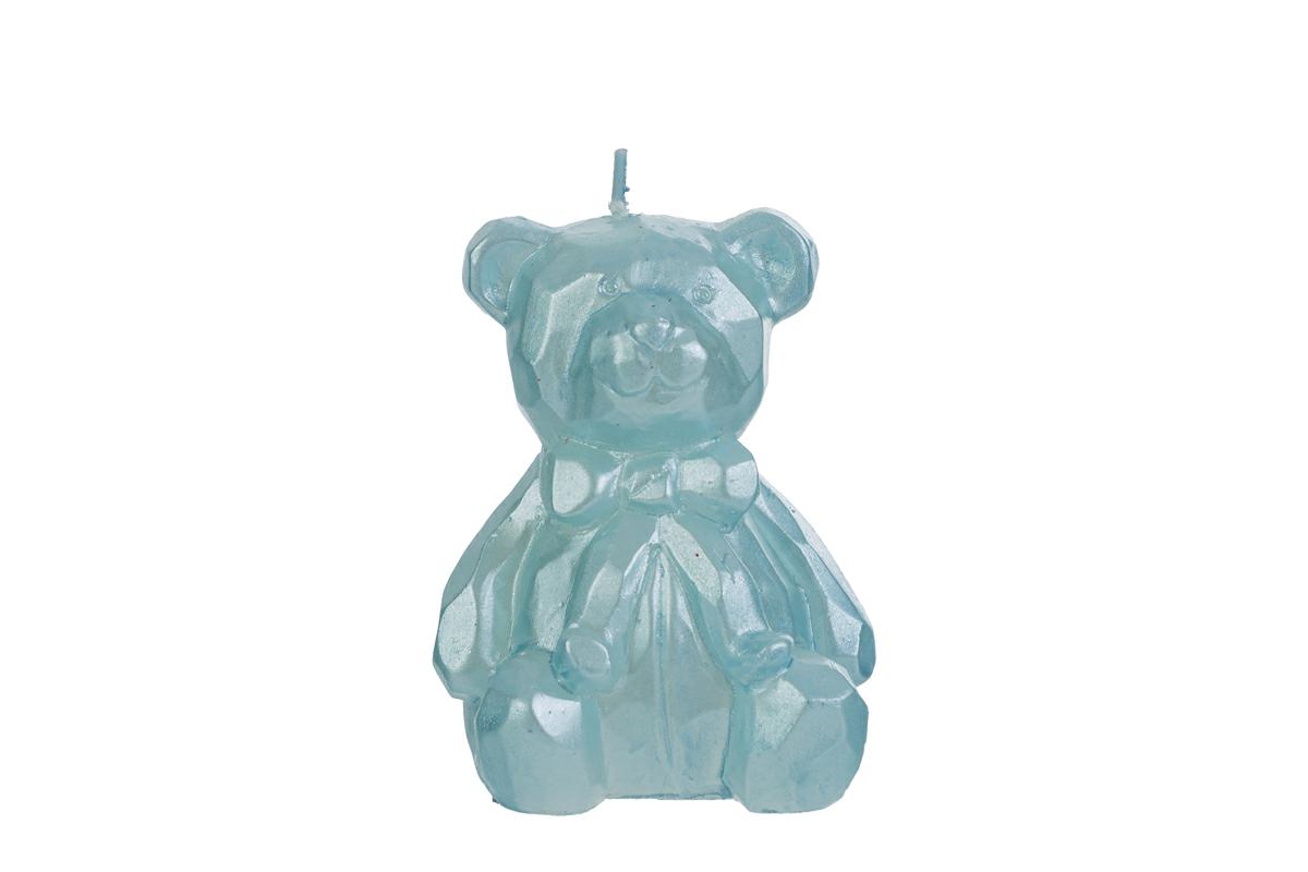 CANDELA ORSETTO 6x6xh.8 CM. COL. CELESTE C/SHOPPER 13691 PZ. 3 - immagine 2