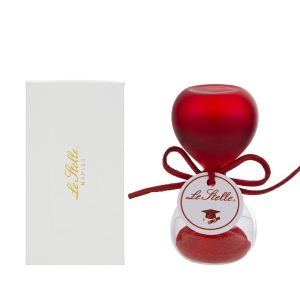 CLESSIDRA VETRO ROSSO SATINATO h. 8 CM. C/ASTUCCIO