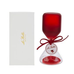 CLESSIDRA VETRO ROSSO SATINATO h.12 CM. C/ASTUCCIO