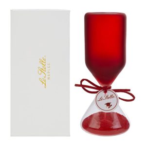 CLESSIDRA VETRO ROSSO SATINATO h.15 CM. C/ASTUCCIO