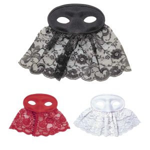 Domino con Bautta in pizzo nera – mascherina con veletta- widmann 6453b