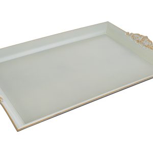 VASSOIO NATALIZIO MELAMINA PANNA/ORO 40x26xh.3,5CM PZ. 6