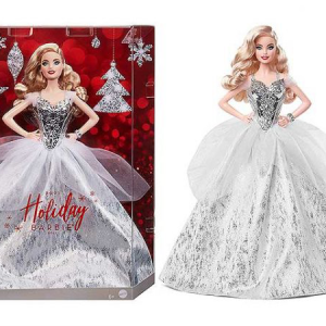 Barbie – Magia delle Feste 2021, Bambola da collezione in abito argento, con supporto e certificato di autenticità – GXL18 -887961959154
