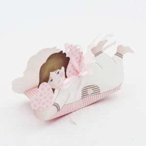 Scatolo angelo sdraiato rosa Pz. 10