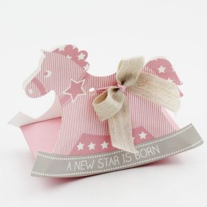 Scatolo cavallo a dondolo star rosa Pz.10