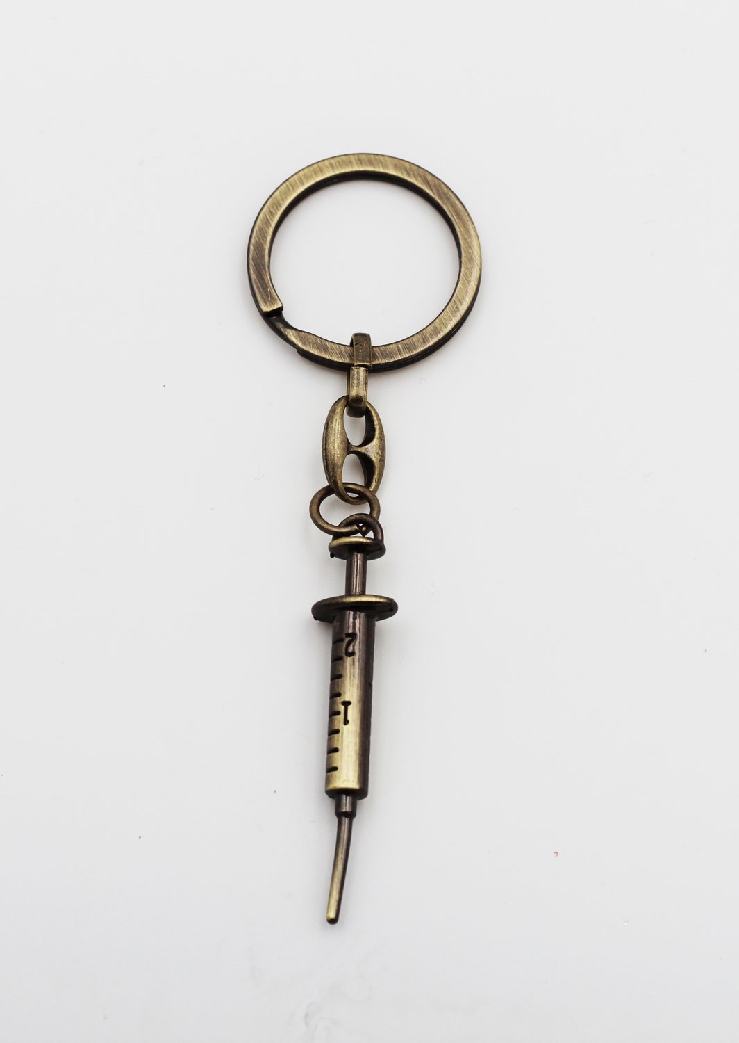 Portachiavi siringa media retrĂ² bronze Pz.12