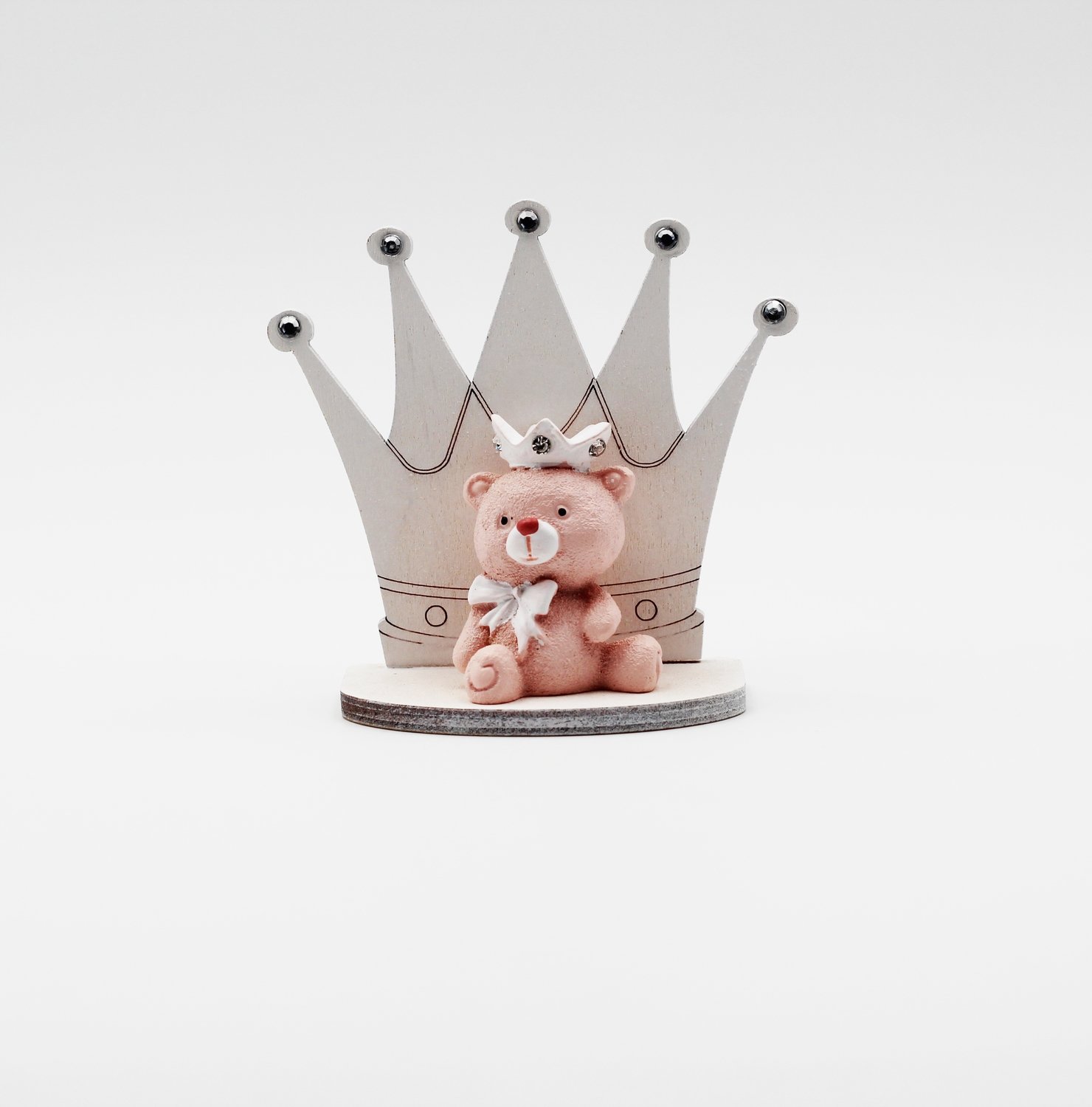 Bomboniera in resina orsetto con corona Pz.1