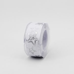 Nastro gros grain bianco serigrafato laminato mm.30