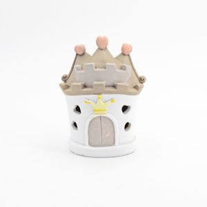 Bomboniera in resina castello principessa rosa con led Pz.2