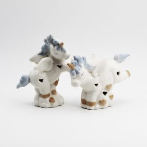 Bomboniera unicorno in porcellana con led Pz.2