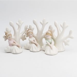 Bomboniera albero con principessa in porcellana 3 soggetti Pz.3