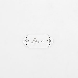 Targhetta Love traforata in legno Pz. 12