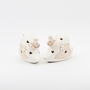 Bomboniera cuore farfalla porcellana con led 1 pz