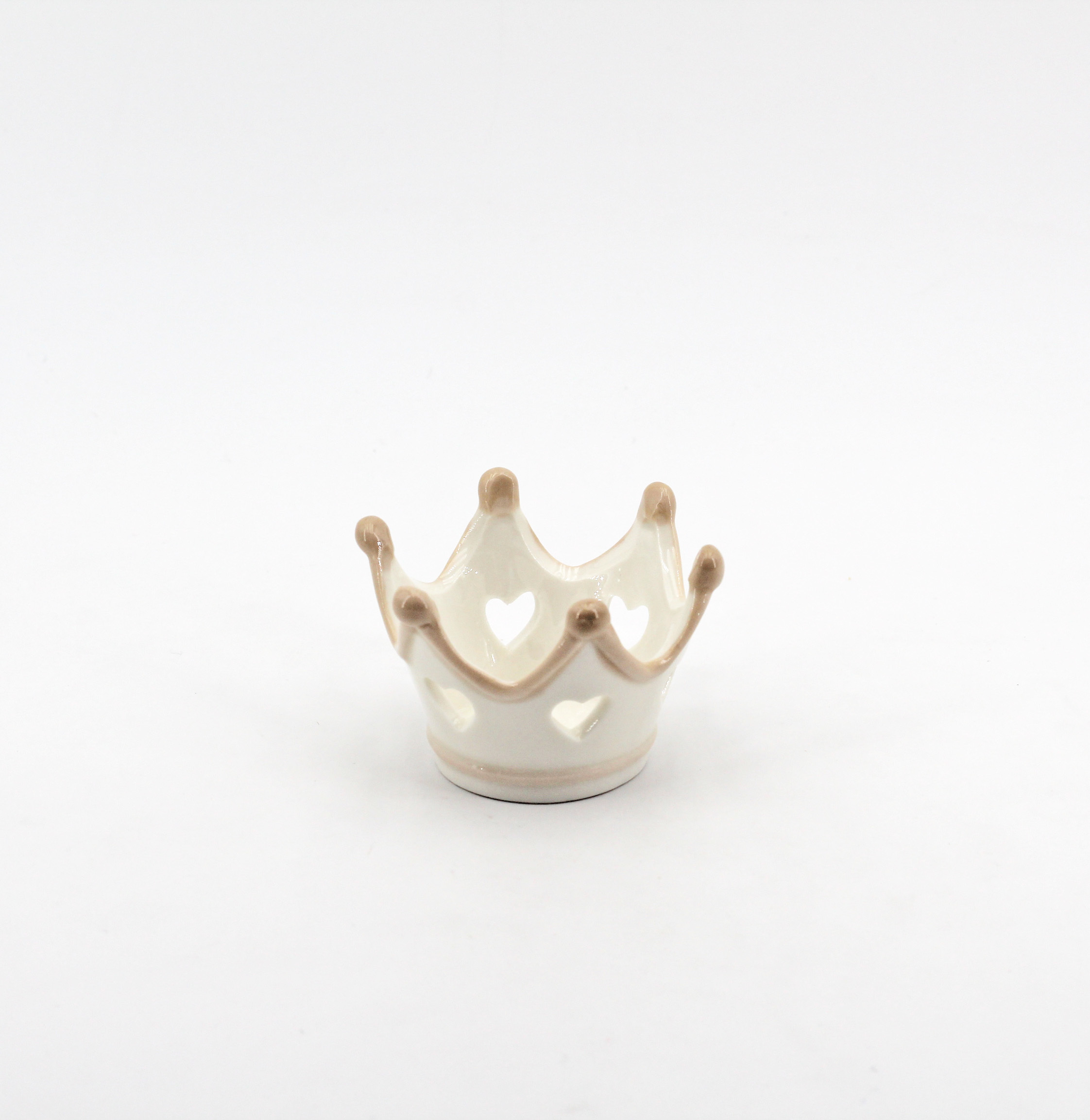 Bomboniera corona porcellana 7 x 5 cm Pz. 6 - immagine 3