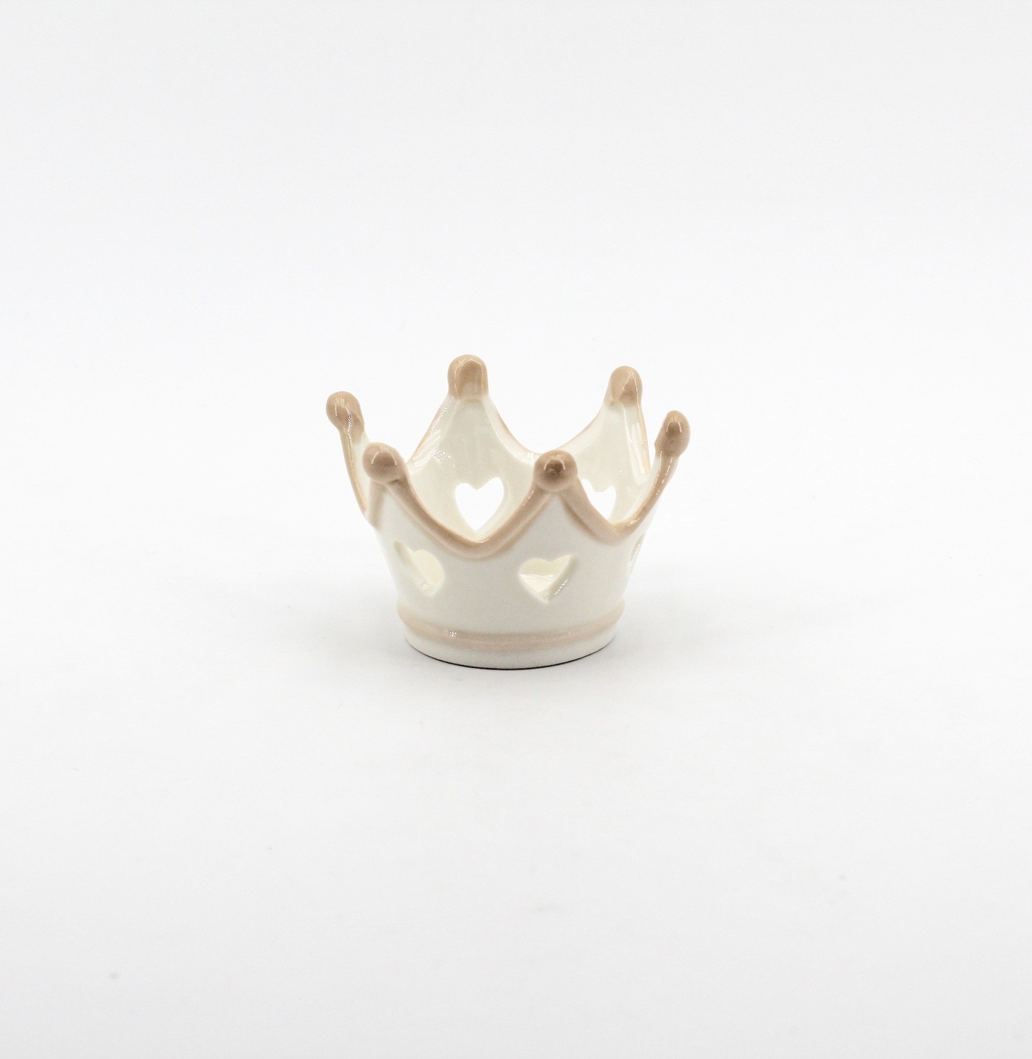 Bomboniera corona porcellana 7 x 5 cm Pz. 6 - immagine 2