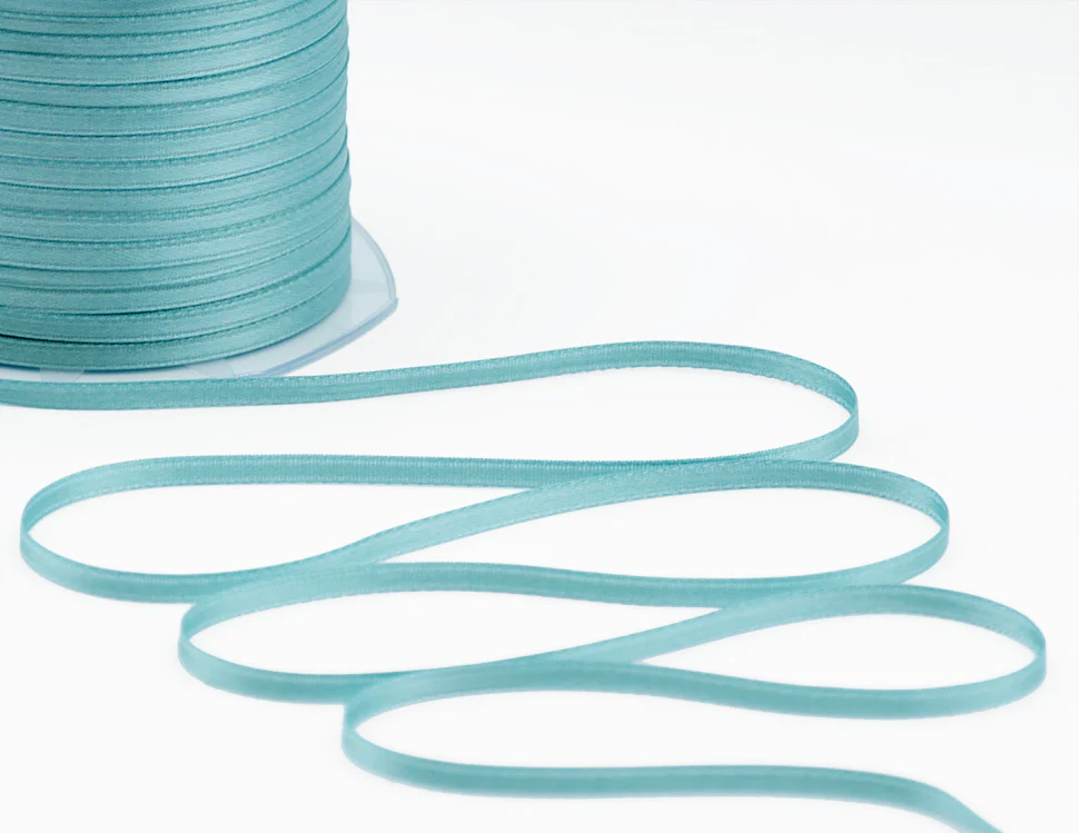 Furlanis nastro di raso blu salvia colore 117 mm.3 Mt.100