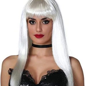 Parrucca Donna Halloween BIANCA LUNGA LISCIA 8434077040614
