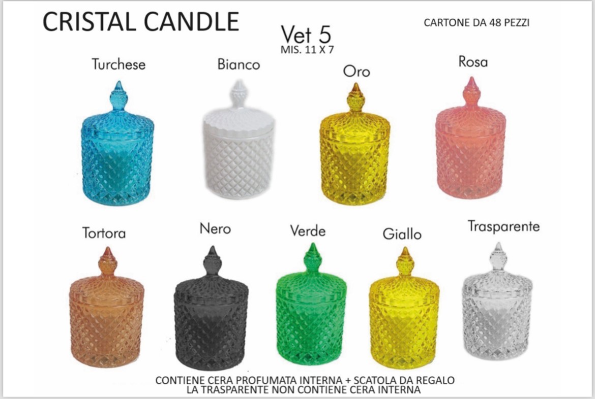 Candela cristal profumata 11 x 7 cm. col. tortora 48 pz. - immagine 3