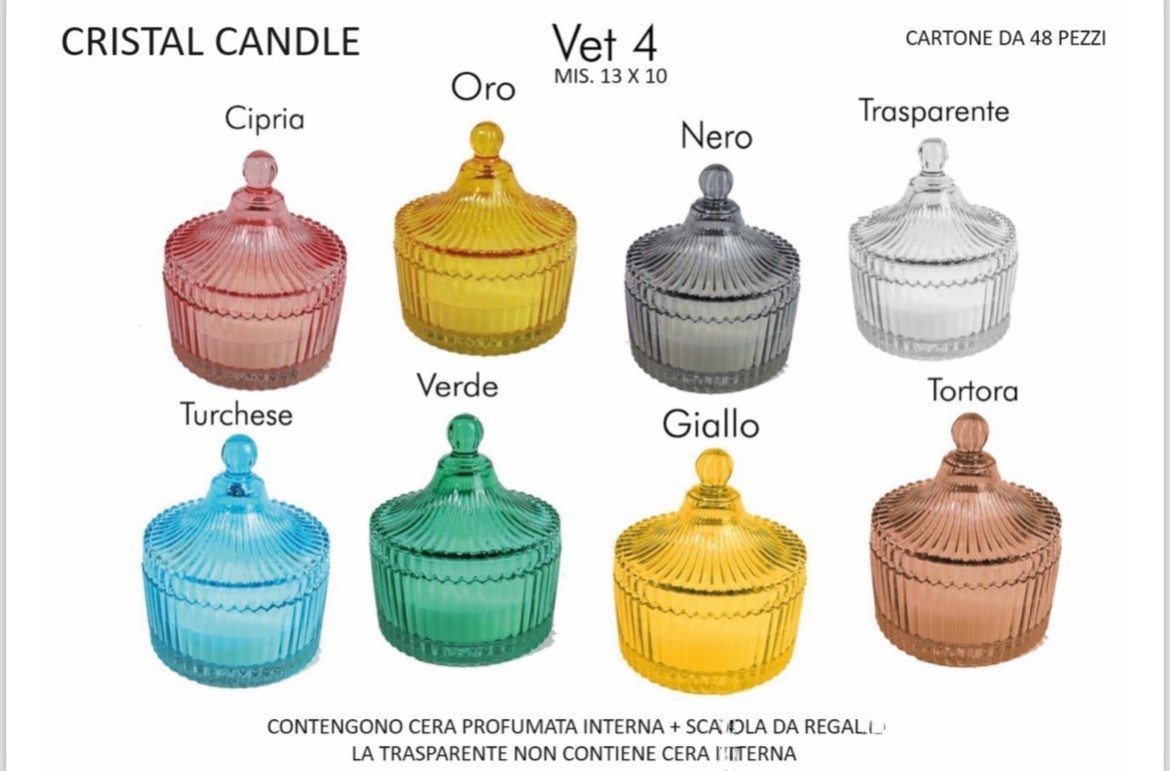 Candela cristal profumata 13 X 10 cm. col. cipria 36 pz. - immagine 4