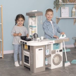 Smoby – Cucina Cleaning con Lavatrice, Stendino e Set Pulizie – Smoby