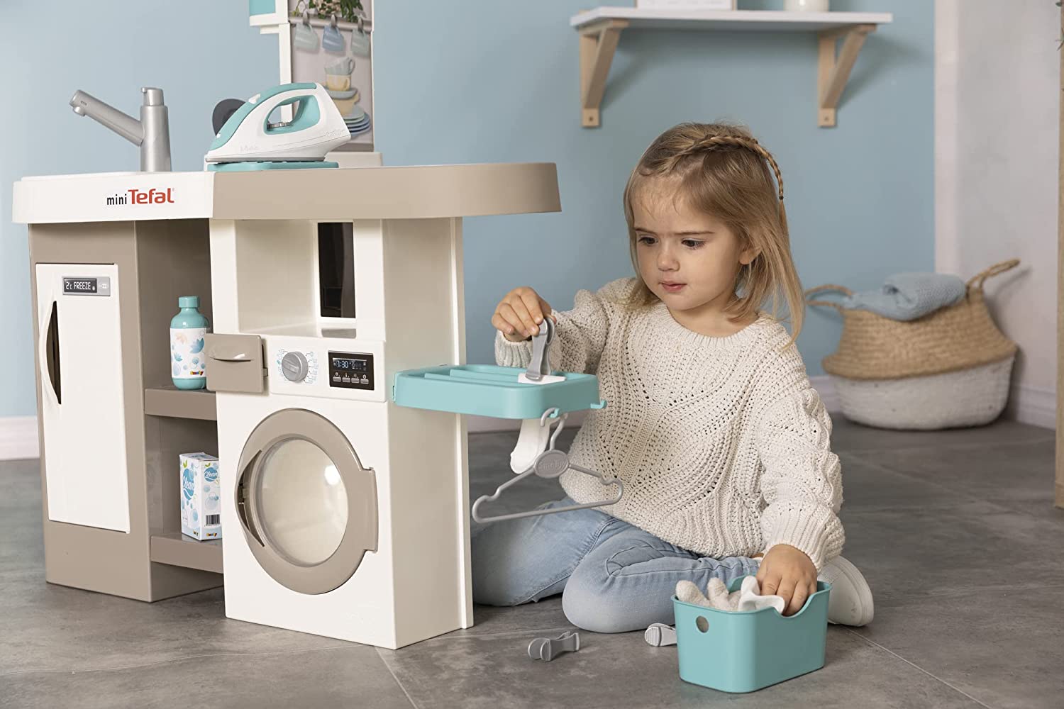 Smoby – Cucina Cleaning con Lavatrice, Stendino e Set Pulizie – Smoby - immagine 9