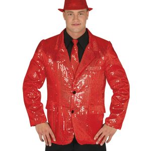 Costume Giacca Rossa con Pailletts Guirca adulto taglia L – 8434077888032