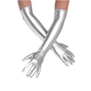 Guanti Spandex donna argento