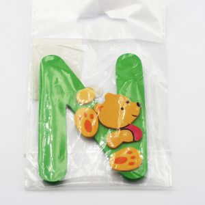 Lettera adesiva legno con orsetto 1 pz