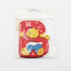 Lettera adesiva legno con orsetto 1 pz