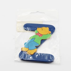 Lettera adesiva legno con orsetto 1 pz