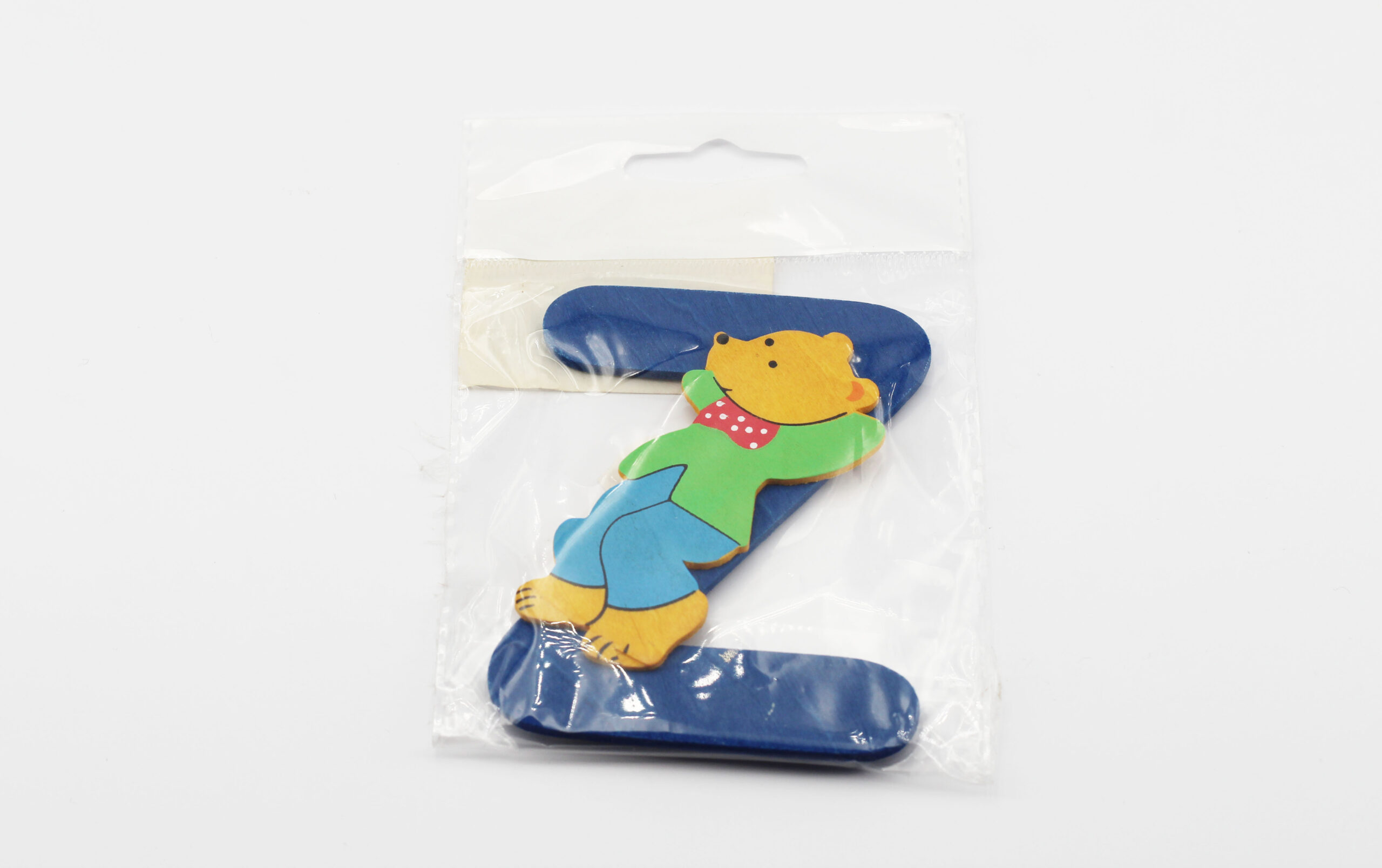 Lettera adesiva legno con orsetto 1 pz - immagine 2