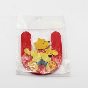 Lettera adesiva legno con orsetto 1 pz