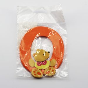 Lettera adesiva legno con orsetto 1 pz