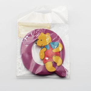 Lettera adesiva legno con orsetto 1 pz