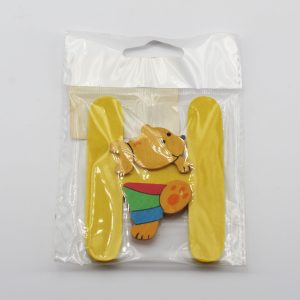 Lettera adesiva legno con orsetto 1 pz