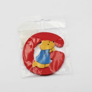 Lettera adesiva legno con orsetto 1 pz