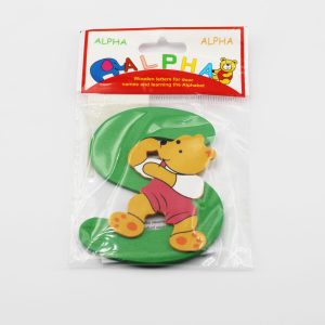 Lettera adesiva legno con orsetto 1 pz