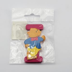 Lettera adesiva legno con orsetto 1 pz