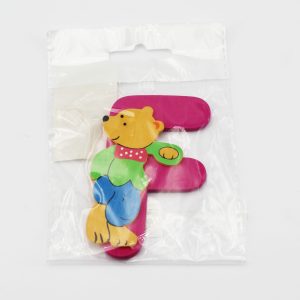 Lettera adesiva legno con orsetto 1 pz