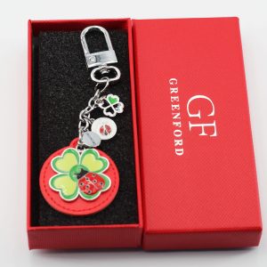 Portachiavi quadrifoglio e coccinella 6 pz