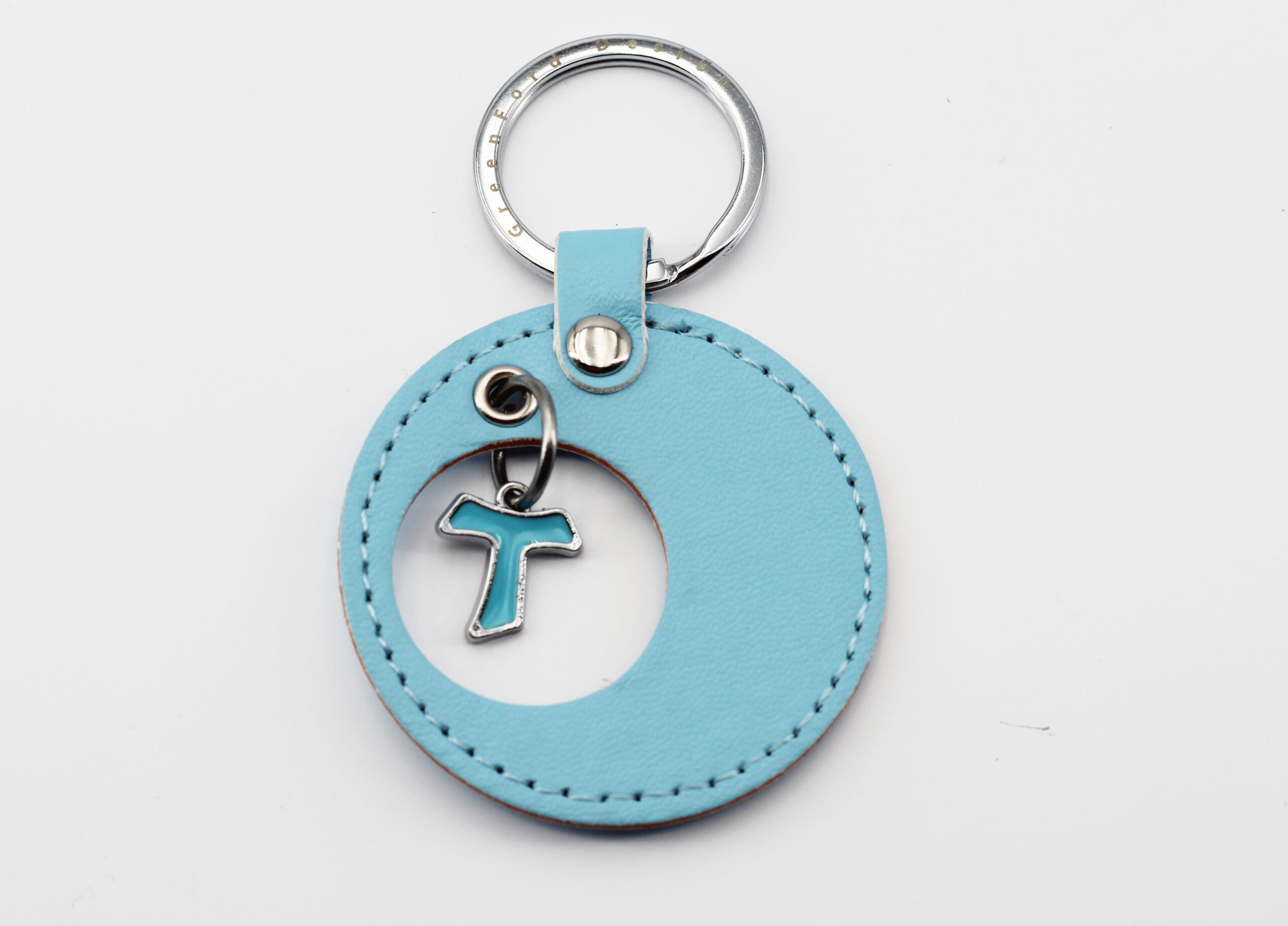 Portachiavi mini croce Tao celeste 12 pz - immagine 2