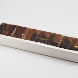 Scatolo quadretto bianco seta+ inserto oro cm. 24 x 5 x h. 3 confezioni da pz. 10