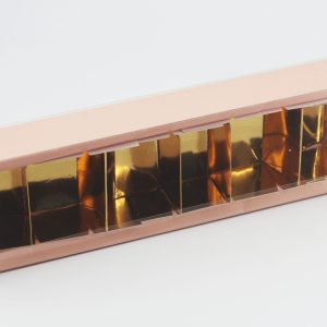 Scatolo quadretto rosa cipria + inserto oro cm. 24 x 5 x h. 3 confezioni da pz. 10