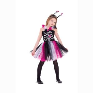 COSTUME HALLOWEEN DRESS UP SCHELETRINA TG UNICAda 5 a 10 anni