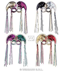 Domino Maschera JOLLY con pailletts rosse e oro WIDMANN6599J