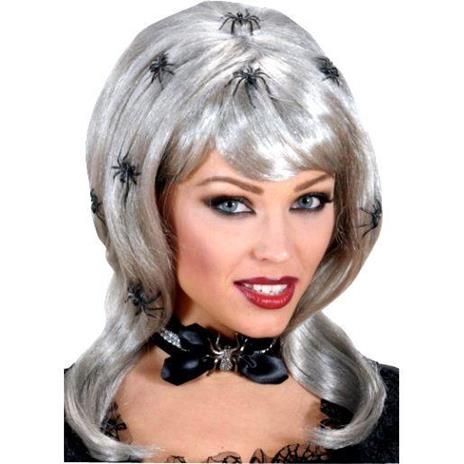 Parrucca SPIDERLADY GRIGIA CON RAGNI- WIDMANN – 8003558594603 - immagine 3